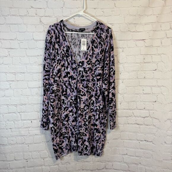 Torrid Blue and Black Long Button Down Sweater - Picture 1 of 9